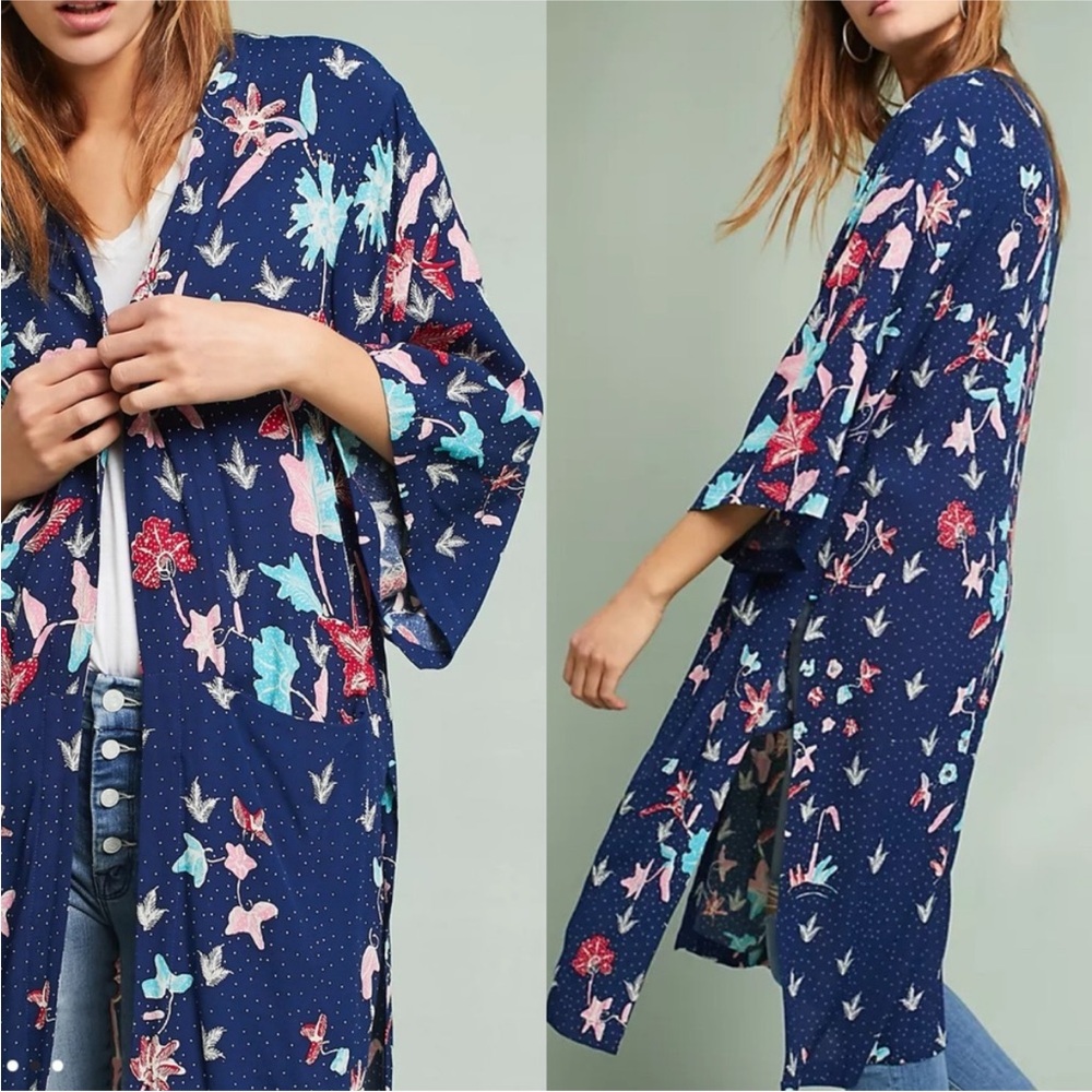 Bel Kazan X Anthropologie Nightshade
Kimono Duster Open Front Floral OS NEW